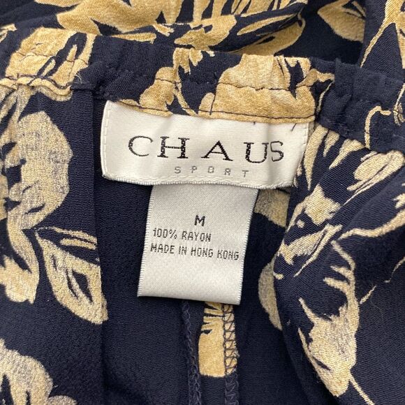 CHAUS Sport Women's Dark Navy Tropical Tones Floral Maxi Skirt Medium NWT - Picture 10 of 10